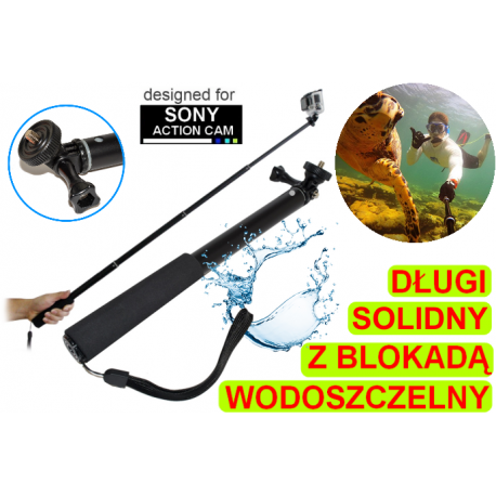 Solidny długi monopod wodoszczelny do kamer Sony Action Cam
